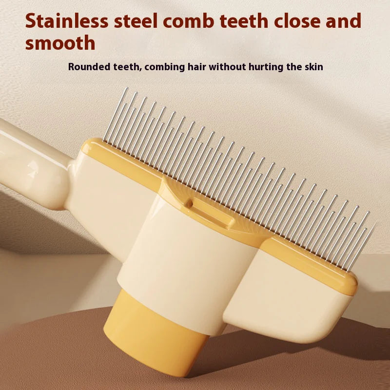 Self-Cleaning Pet Hair Comb for Dogs & Cats with Release Button