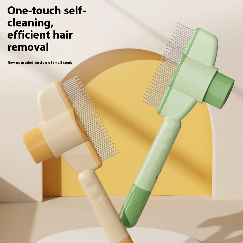Self-Cleaning Pet Hair Comb for Dogs & Cats with Release Button