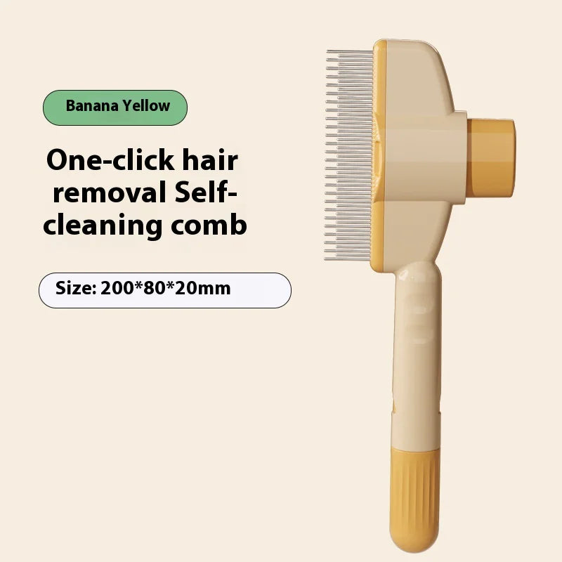 Self-Cleaning Pet Hair Comb for Dogs & Cats with Release Button