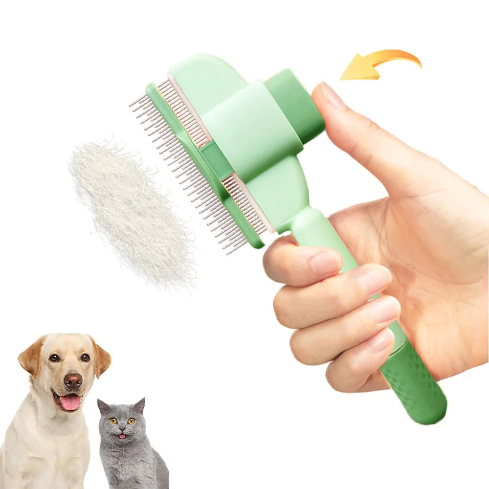 Self-Cleaning Pet Hair Comb for Dogs & Cats with Release Button
