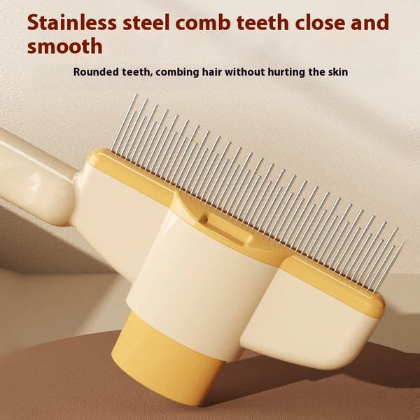 Self-Cleaning Pet Hair Comb for Dogs & Cats with Release Button