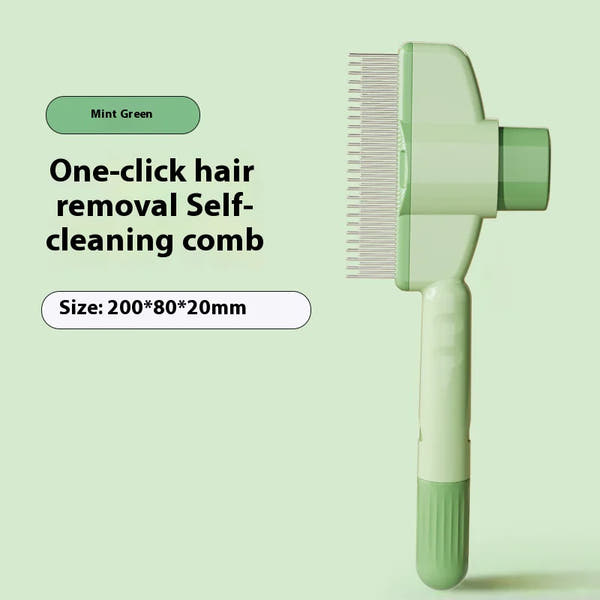 Self-Cleaning Pet Hair Comb for Dogs & Cats with Release Button